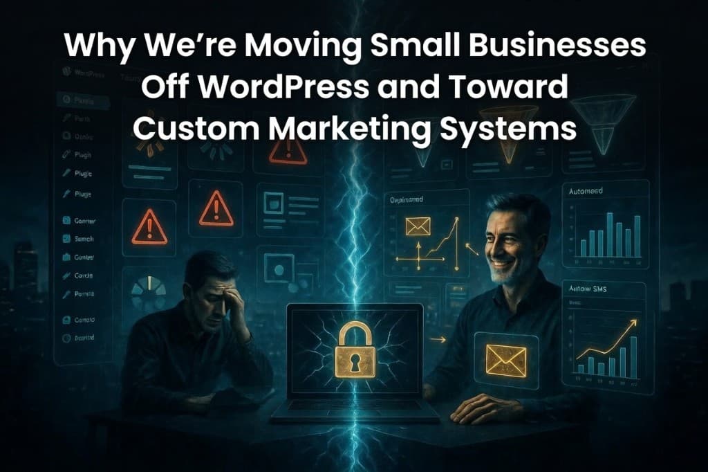 Why We’re Moving Small Businesses Off WordPress and Toward Custom Marketing Systems — featured image